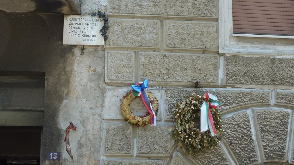 Gedenktafel an der Via d'Azeglio