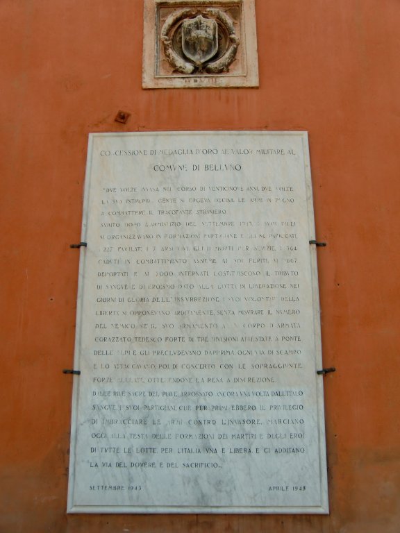 Inschrift der Medaglia d'oro