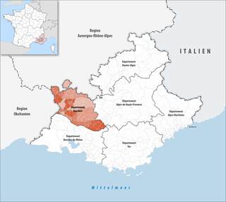 Lage des Departements Vaucluse; Quelle: Tschubby, wikipedia 