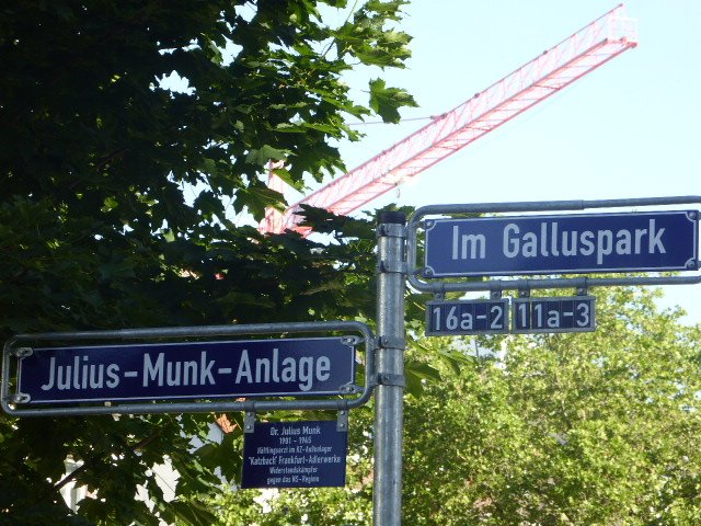 Straßenschild Julius Munk in Frankfurt/Main