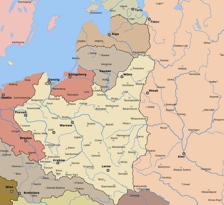 Polen 1921-1939; Quelle: wikipedia
