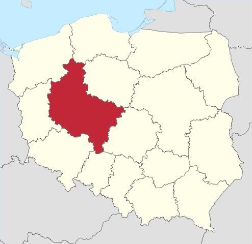 Lage der Woiwodschaft Großpolen/Wielkopolski; Quelle: wikipedia