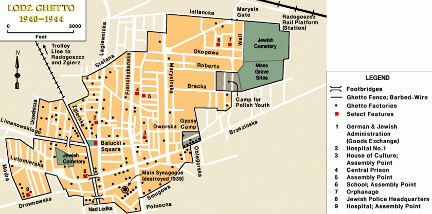 Plan des Ghettos; Quelle: deathcamps.org