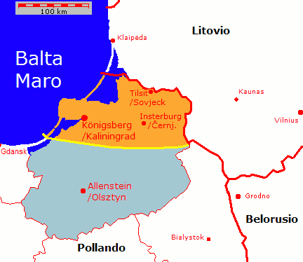 Teilung Ostpreußens 1945 (Quelle: http://eo.wikipedia.org/wiki/Vikipediisto:Ismo © CC BY-SA 3.0) Teilung Ostpreußens 1945 (Quelle: http://eo.wikipedia.org/wiki/Vikipediisto:Ismo © CC BY-SA 3.0)