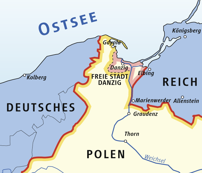 Polnischer Korridor (Quelle: de.wikipedia &copy; Ziegelbrenner CC BY-SA 3.0)