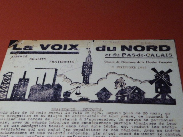La Voix du Nord, Ausgabe 17. September 1942; mit frdl. Genehmigung des Centre d'Histoire La Coupole