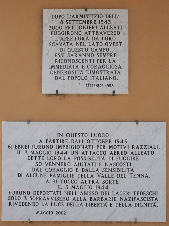 Gedenktafeln am Parco della Pace