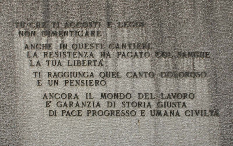 Inschrift an der Gedenkstätte