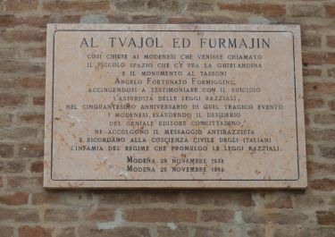 Gedenktafel für Angelo Fortunato Formiggini