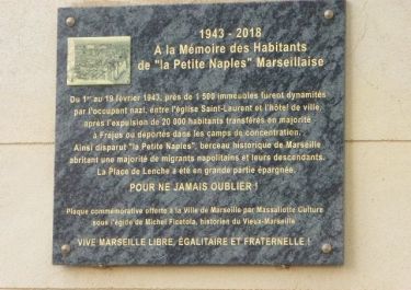 Gedenktafel an Sprengung und Evakuierung, Place de Lenche 