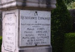 Gedenktafel an die drei spanischen Maquisards