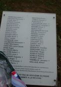 Gedenktafel mit Namen der Deportierten des Ortes