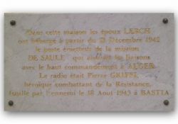 Tafel für P. Griffi (Quelle:  Collège Pascal Paoli, Corte)