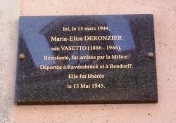 Gedenktafel M-E Deronzier