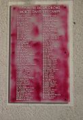 Tafel der in den KZ umgekommenen Deportierten