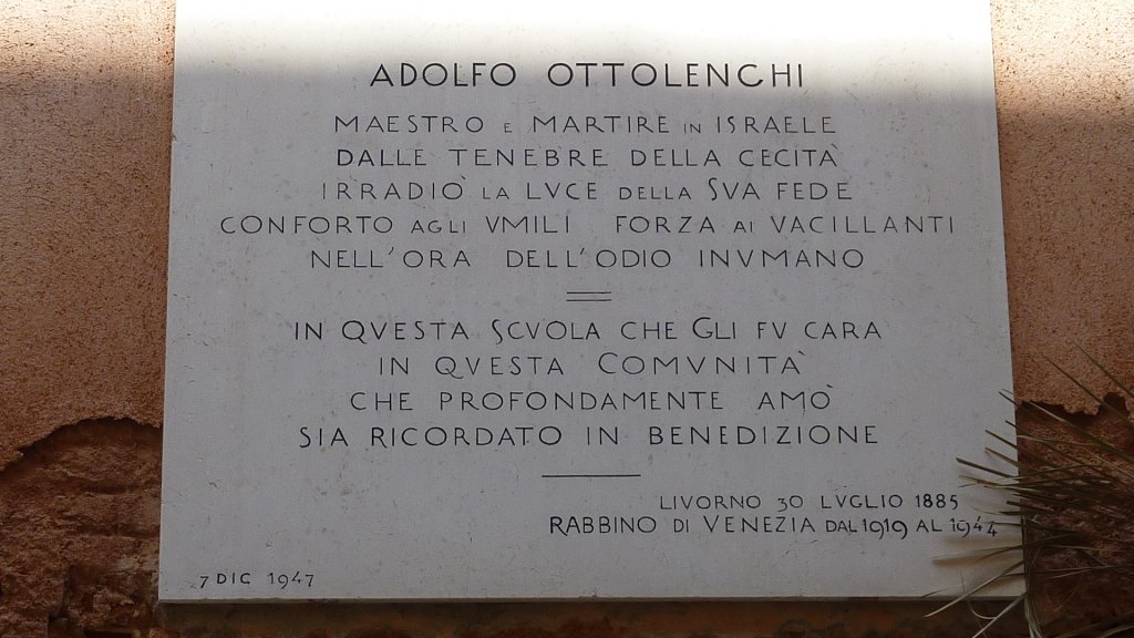 Gedenktafel für Ottolenghi 