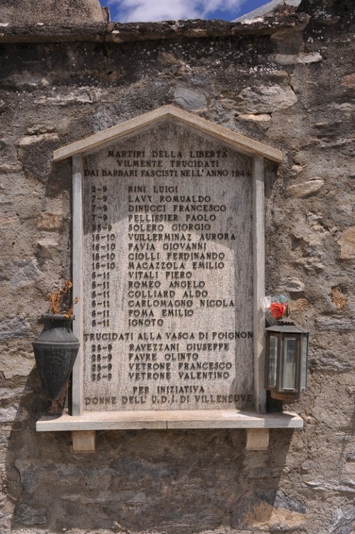 Gedenktafel an der Friedhofsmauer