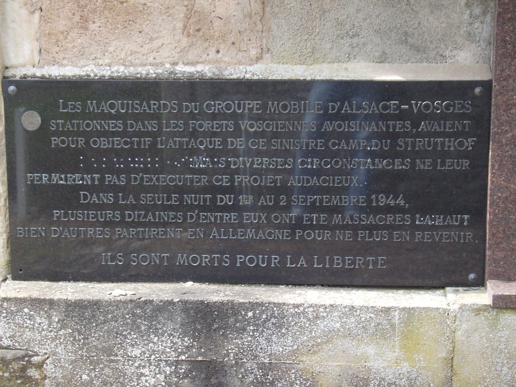 GMA-Vosges-Gedenkstein in Viombois
