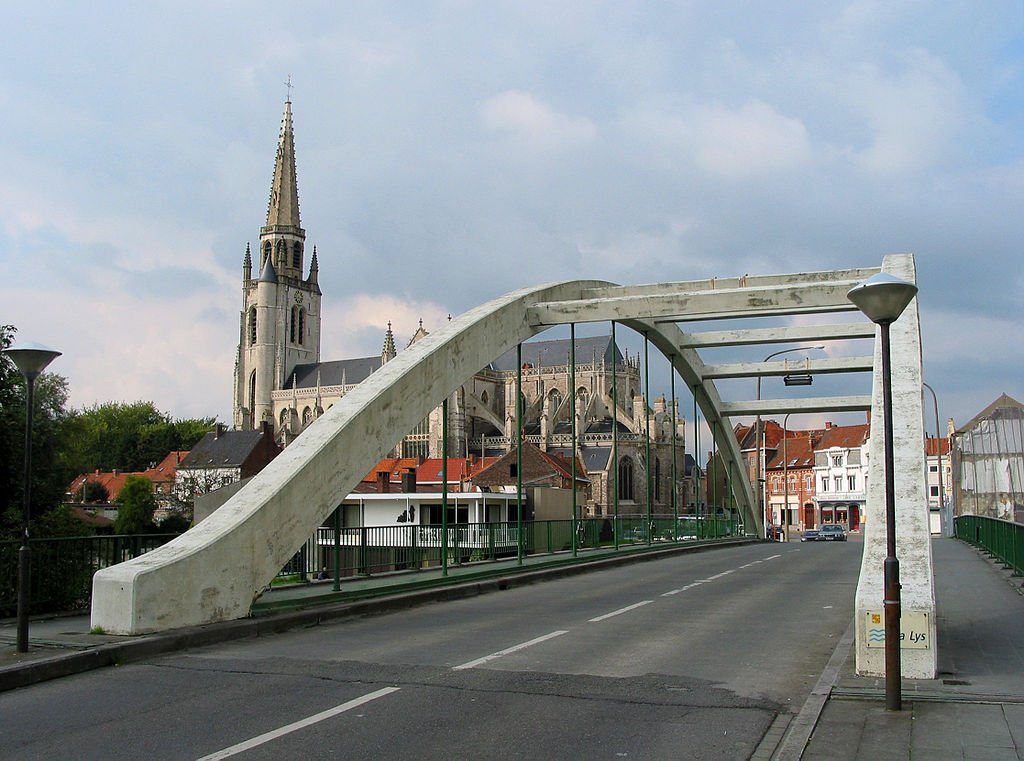 (alte) Brücke über die Lys/Leie; Quelle: J.P. Grandmont, wikipedia, CC-BY 2.5