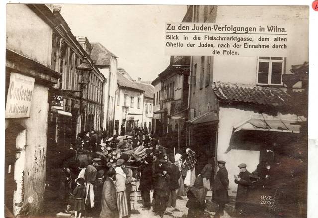 Blick in das Ghetto von Vilnius nach der polnischen Besetzung 1920