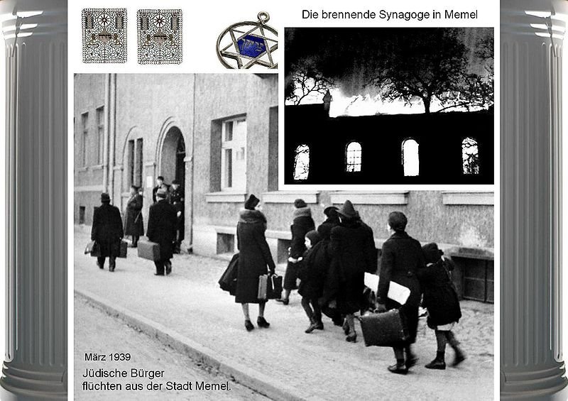 Flucht und brennende Synagoge (GenWiki)