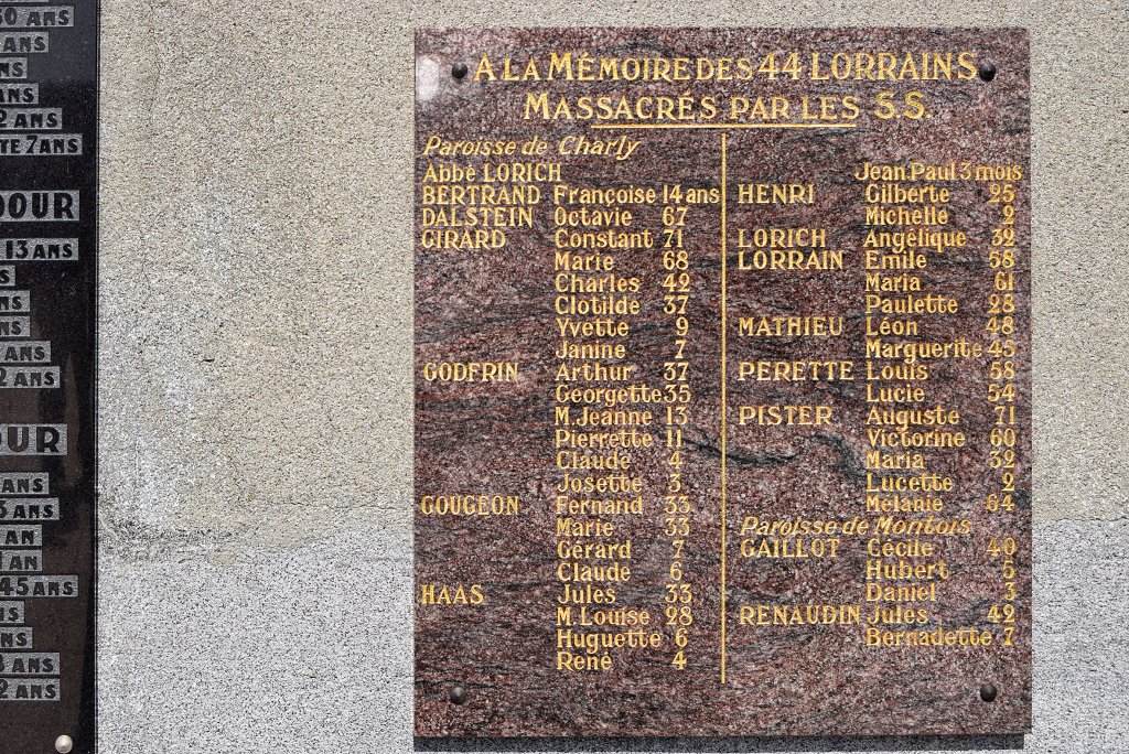 Gedenktafel an 44 ermordete Lothringer/innen