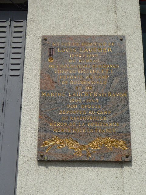 Tafel Louis Laucher u. Marthe Ravon