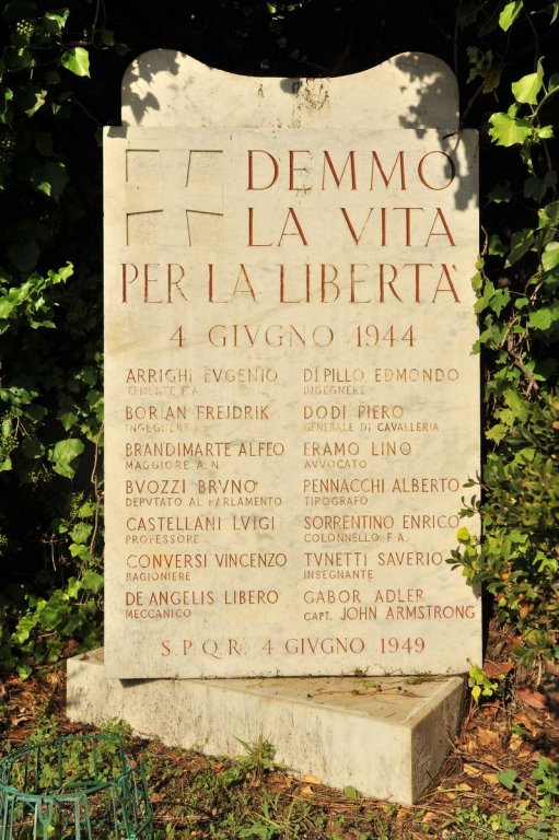 Gedenkstein für die Opfer des Massakers bei La Storta