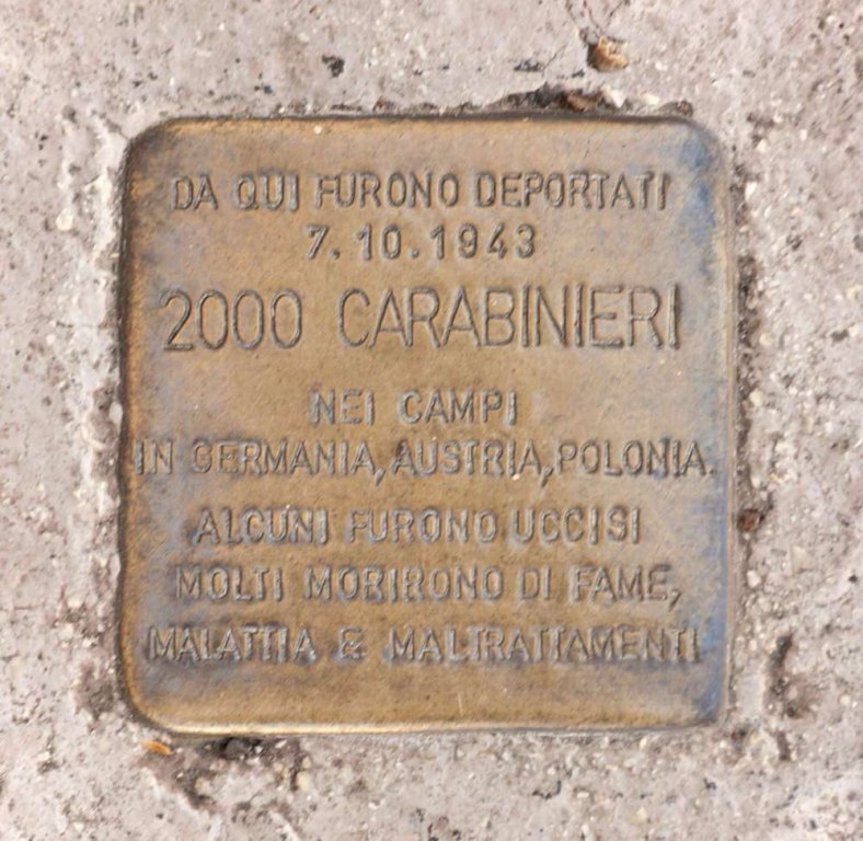 Stolperstein für 2000 deportierte Carabinieri