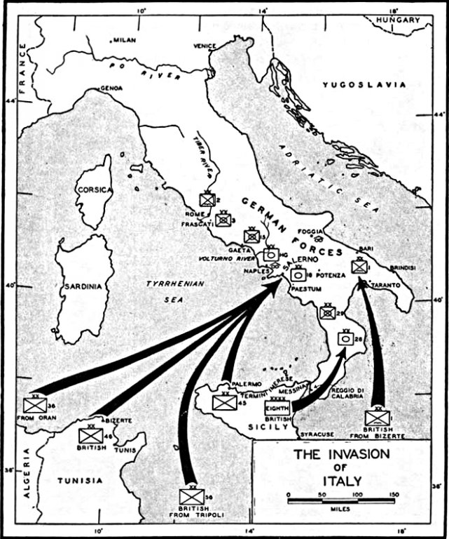 Alliierte Landungen (Grafik: Wikipedia)