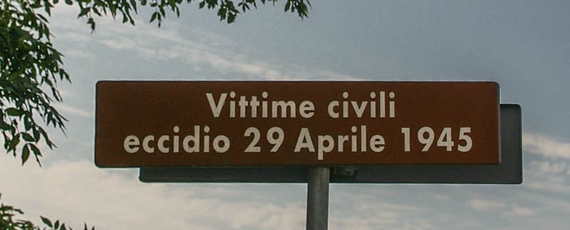 Schild an der Gedenkstätte Abbazia Pisani