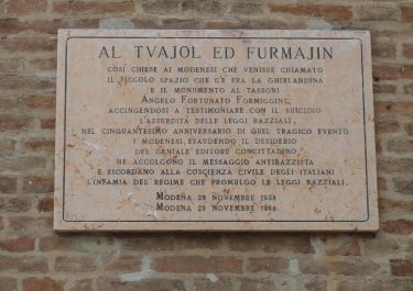 Gedenktafel für Angelo Fortunato Formiggini